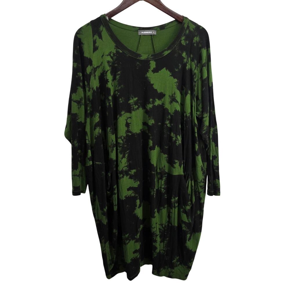 Alembika Green Black Dress Size Medium